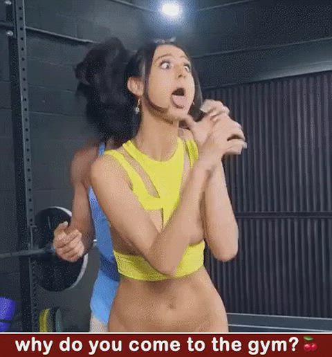 blowjob brunette caption funny porn gym small tits teen fun gif