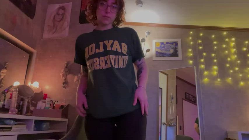 bending over college jiggling pussy redhead thick gif