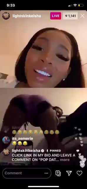 LightSkinKeisha twerking on IG Live