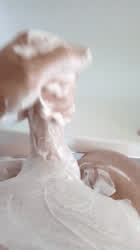 shaving and masturbating my smooth cock