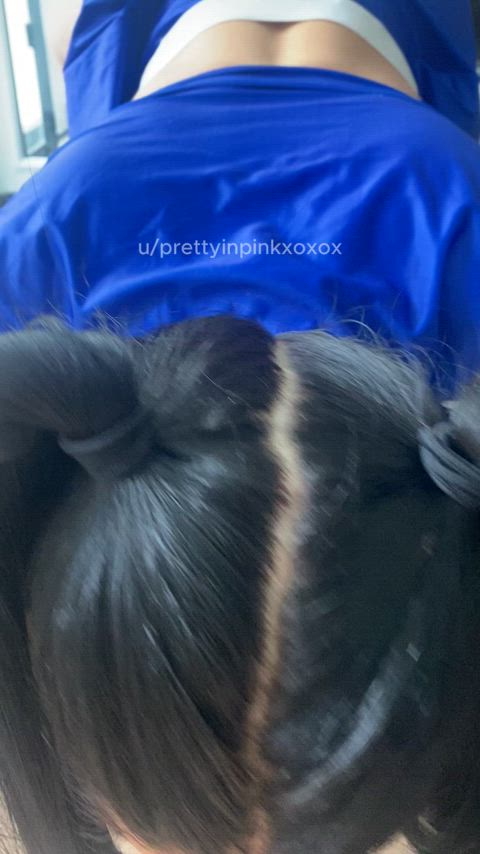 blowjob deepthroat face fuck ponytail gif