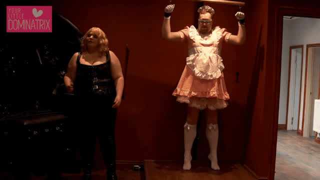 bbw big tits bondage femdom flogging humiliation maid punishment ssbbw sissy gif
