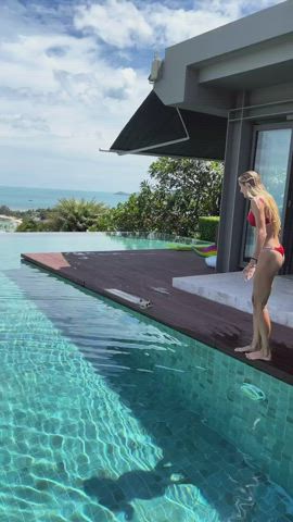 bikini blonde legs gif