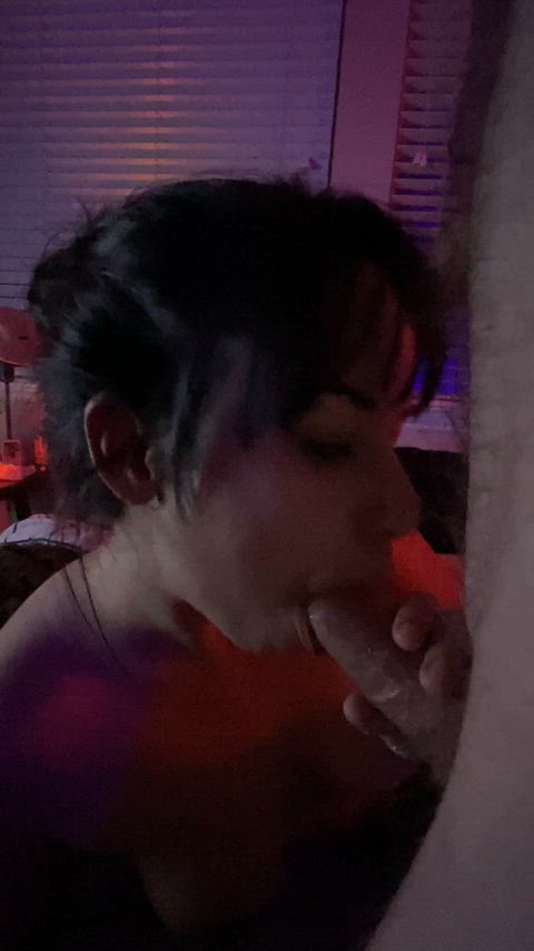bwc blowjob cock cock worship eye contact licking real couple sucking tongue tongue
