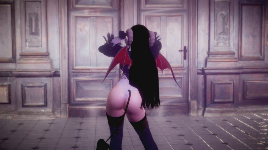 animation ass cosplay cute dancing succubus gif