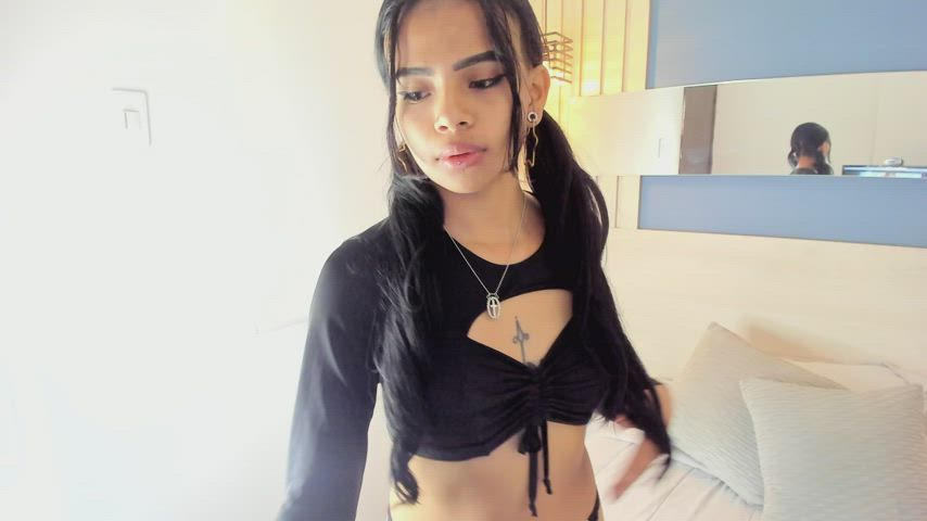 18 years old ebony sensual sissy slut slave sloppy slut small tits teen gif