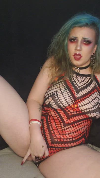 Dildo Emo Fishnet Solo gif