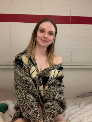 Feeling cute in nothing but my cardigan