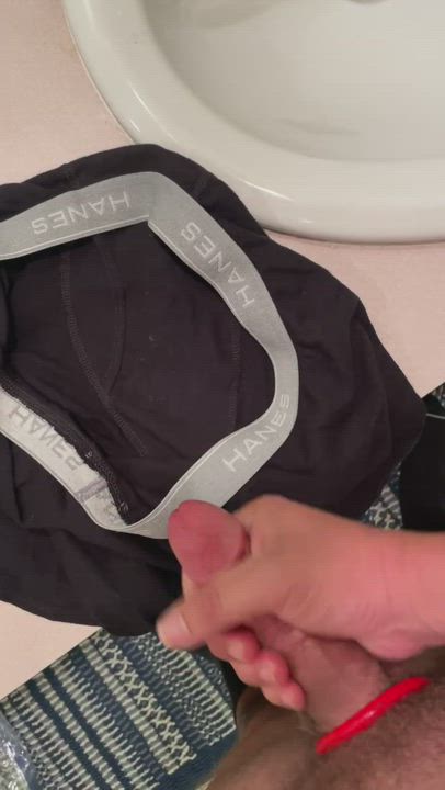 Putting the 3rd load into a pair of underwear that’s being sent to a fan of mine