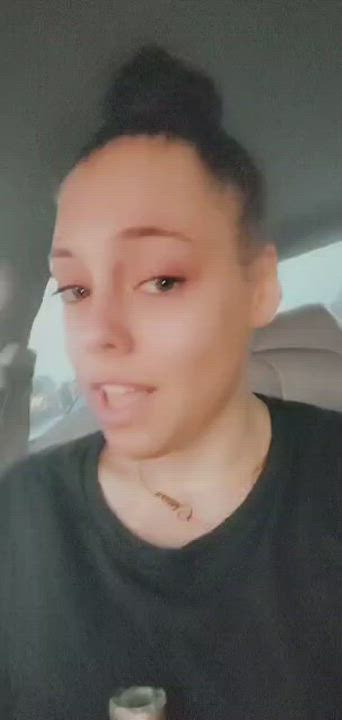 Big Tits Car Public gif
