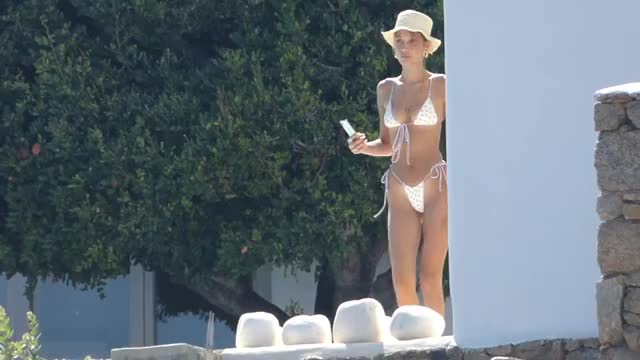 Gigi & Bella Hadid Sunbathing On Holiday in Mykonos for Elder Sister's Birthday