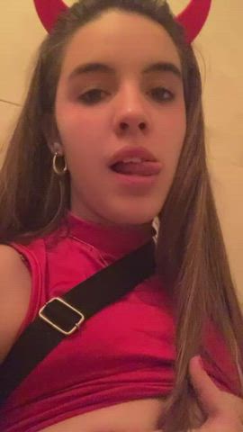I got very horny at the Halloween party... I wish you were here with me [f]