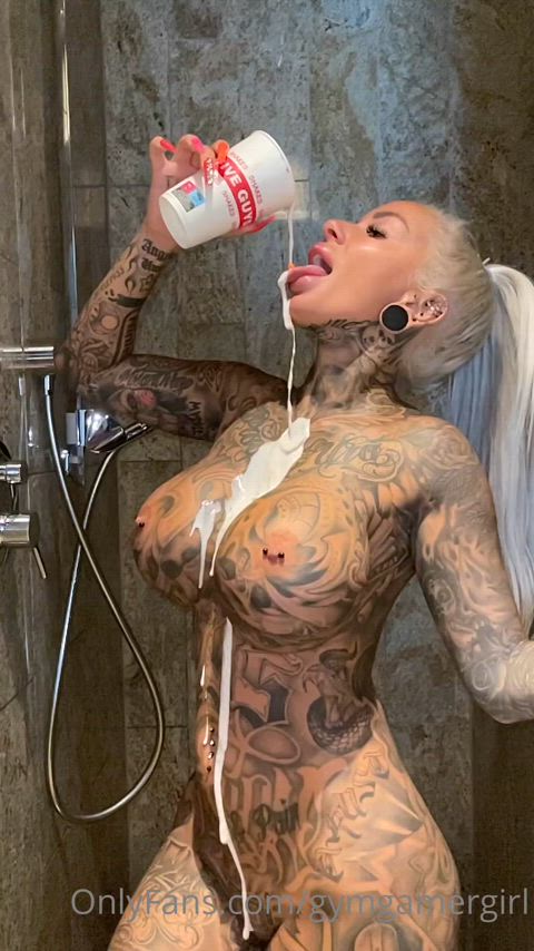 big tits fake tits tattoo tattooed tits gif