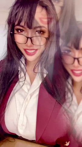 boobs secretary teacher gif