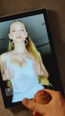 big tits cum cumshot edging male masturbation moaning orgasm tribbing tribute gif