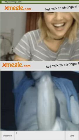 big dick cock shock monster cock reaction stranger webcam gif