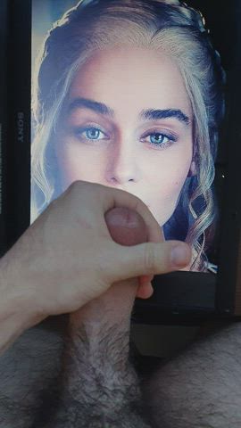 cumshot emilia clarke jerk off tribute gif
