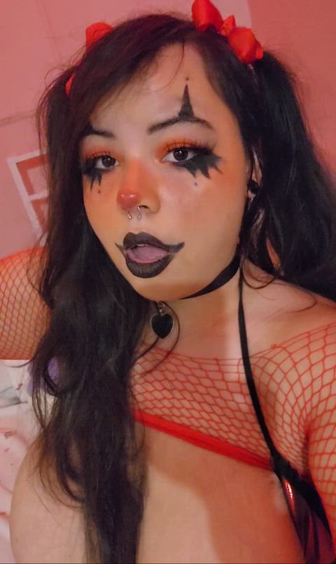 amateur big tits clown clown girl fansly halloween goth-girls just-boobs gif