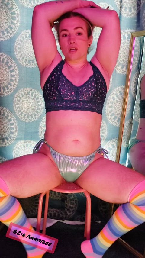 bikini lingerie panties rubbing small tits smoking tease thick tomboy non-binary