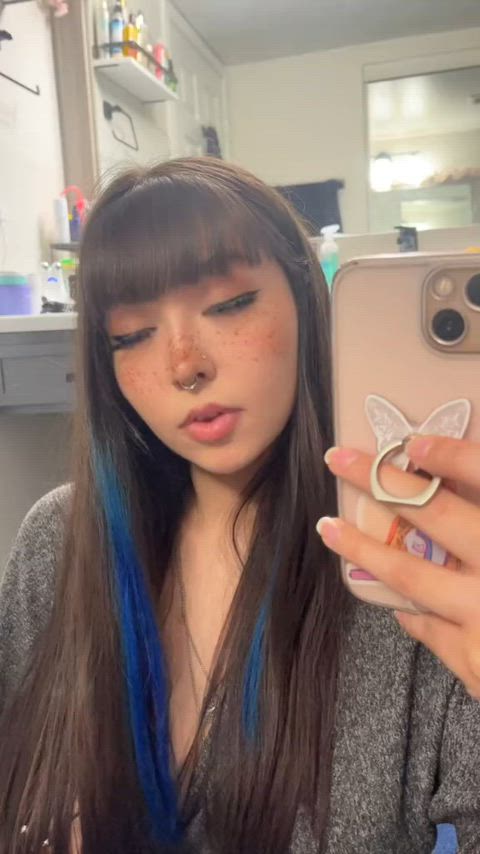 r/tiktits tiktok flashing nipples nipslip nipple piercing boobs gif