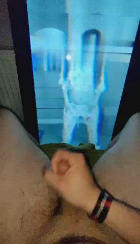 dancing jerk off split screen porn tribute r/brownchickswhitedicks gif