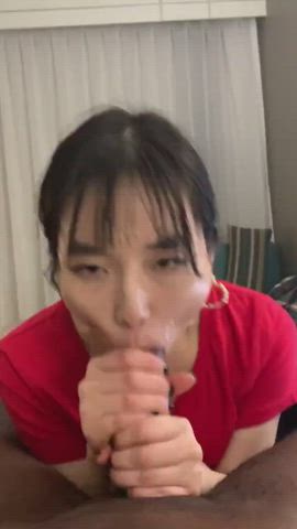 Asian BBC Blowjob Homemade Intense Interracial Japanese Passionate Vertical gif