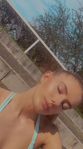 Blonde Outdoor Workout gif