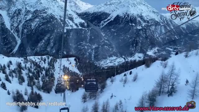 MyDirtyHobby - Daring amateur risky public swallow on the teleferic