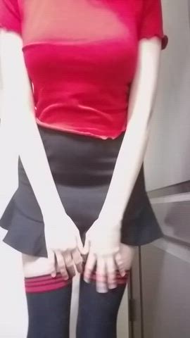 Natural Tits Pussy Skirt gif