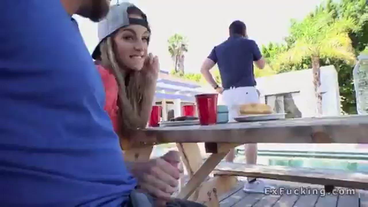 Big Dick Blowjob Outdoor Public gif