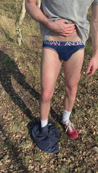 Cock Daddy Gay Outdoor Public Stripping gif
