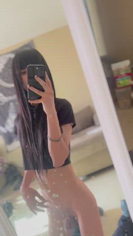 babe brunette cock latina masturbating solo trans gif