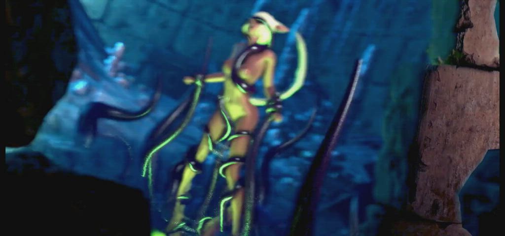Cute bunny babe used by tentacles