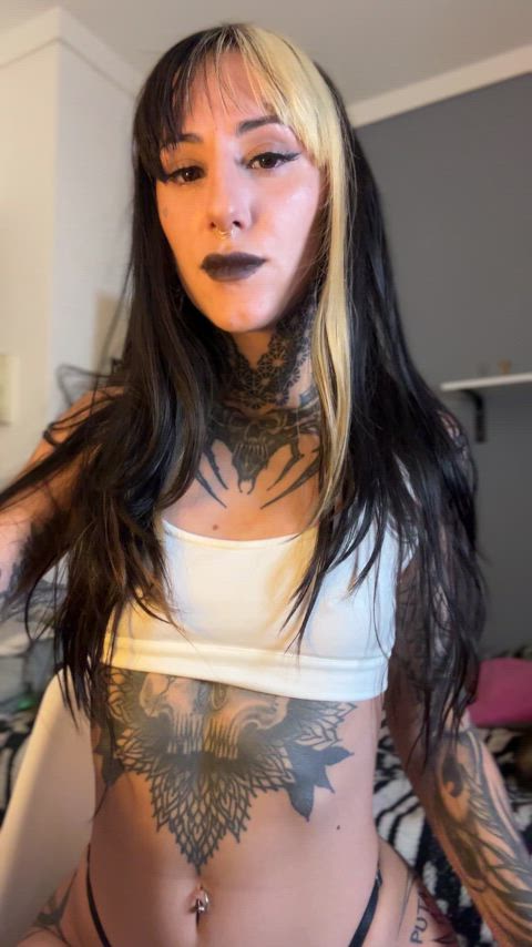 amateur babe fetish lipstick fetish natural tits petite small tits smoking tattoo