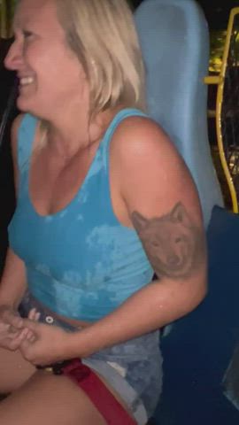 We got caught flashing on a water ride at Seaworld