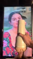 Quick fleshlight tribute on Selena's tits