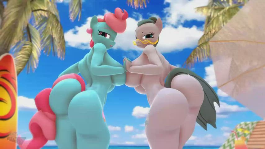 ass ass clapping beach bouncing cartoon fantasy flashing milf sfm gif