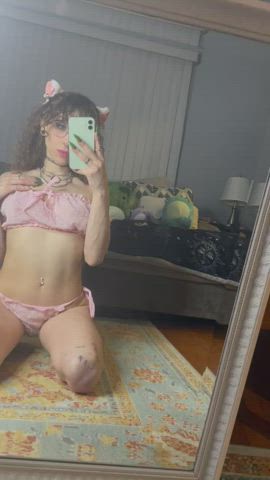 Dom Goddess Goth Kitten Kitty Petite Tits r/AdorableNeonGirls gif
