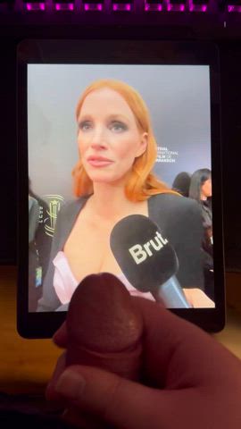 celebrity cum cumshot jessica chastain tribute gif