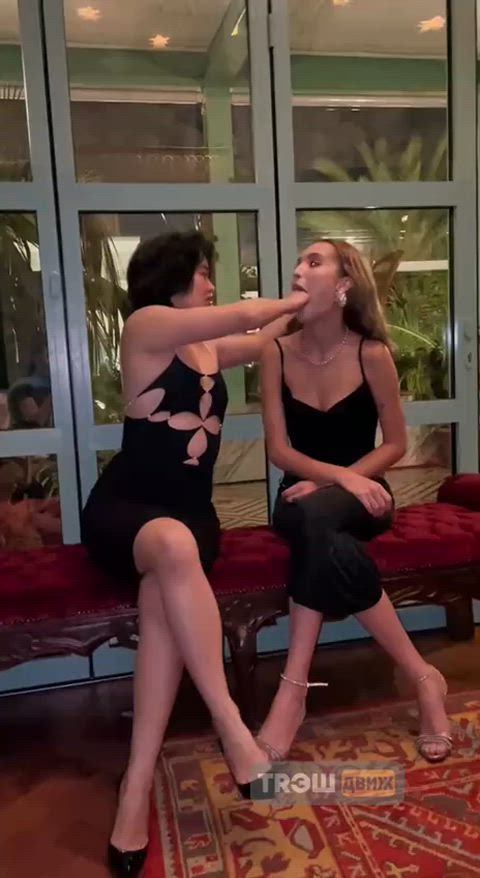 blowjob handjob lesbian public teen tits gif