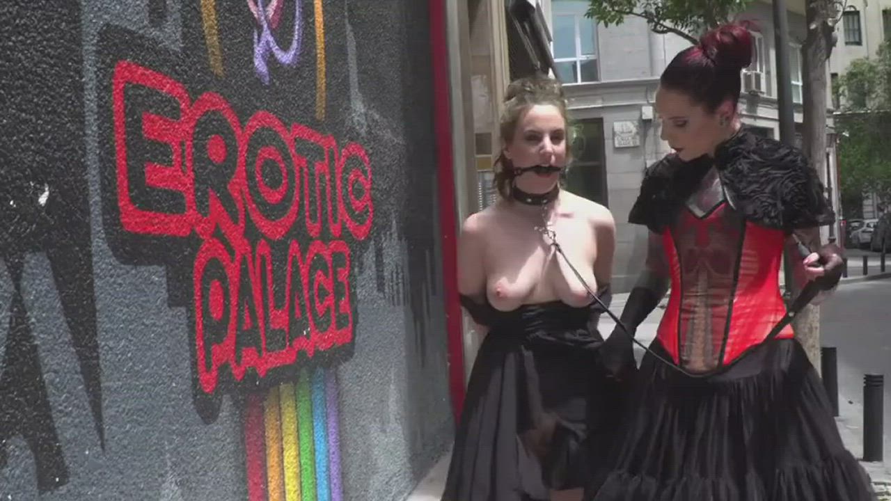Gagged, Leashed and Paraded in Public